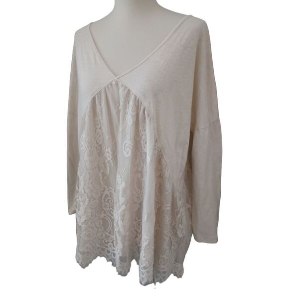 Taylor & Sage Peplum Top M Tunic Babydoll Lace Sheer Boho Regency Fairy Flowy. - Picture 2 of 16